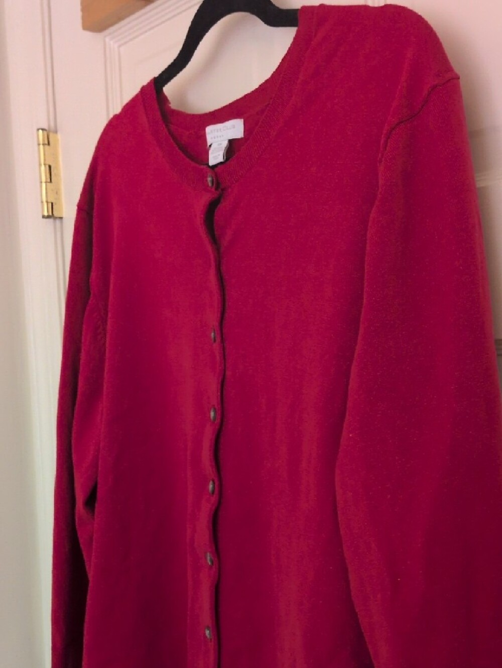 Charter Club Red Button-Front Cardigan - Picture 3 of 4